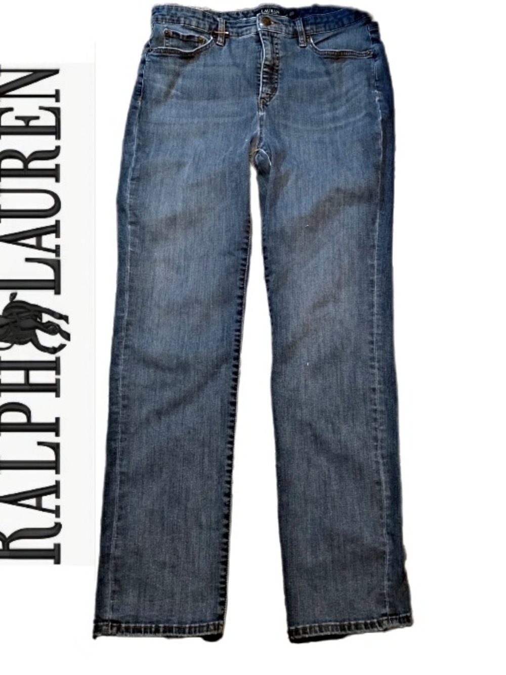 Ralph Lauren Straight Leg Jeans in Medium/Dark Blue Wash